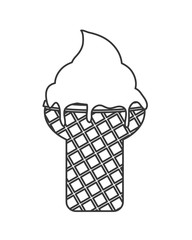 flat design ice cream cone icon vector illustration