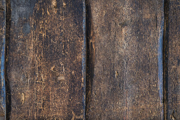 Old grungy weathered wooden boards used for stable background. Hard wood plank wall.