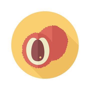 Lychee flat icon. Tropical fruit