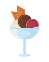 flat design ice cream cup icon vector illustration