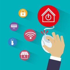 mouse smart house home technology app icon set. Flat and Colorful illustration. Vector illustration