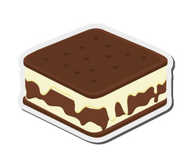 flat design ice cream sandwich icon vector illustration