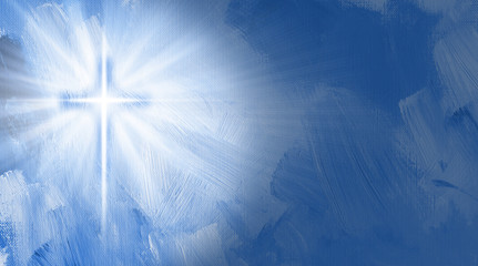 Fototapeta premium Graphic Christian cross with inner glow