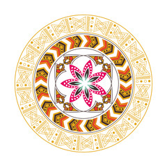 flat design colorful mandala icon vector illustration