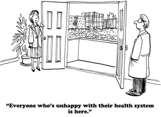 Healthcare cartoon about the Affordable Care Act.