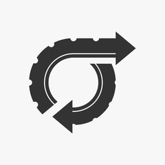 Tire repair and replacement. Vector illustration icon. Recycling - 118566257