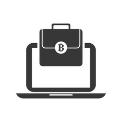 laptop suitcase money financial commerce icon. Flat and Isolated design. Vector illustration