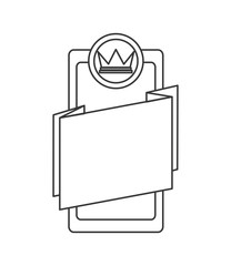 flat design crown masculine emblem icon vector illustration
