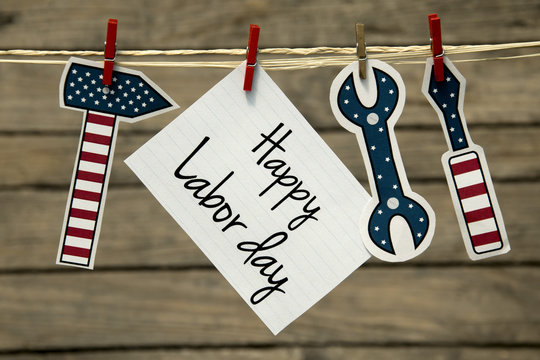 Labor day usa greeting card or background.