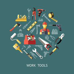 Work Tools Round Composition