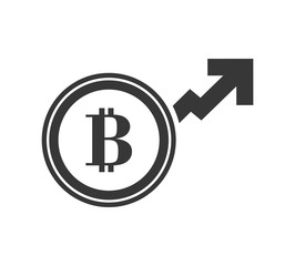 bitcoin money financial commerce icon. Flat and Isolated design. Vector illustration