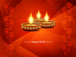 Religious happy diwali vector background design.