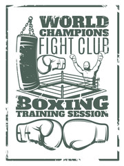 Boxing Monochrome Worn Print