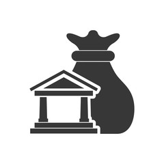 bank money bag financial commerce icon. Flat and Isolated design. Vector illustration