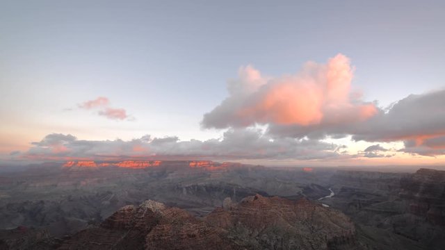 Clouds passing over the Grand Canyon early in the morning