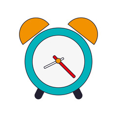 flat design analog alarm clock icon vector illustration