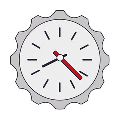 flat design wall clock icon vector illustration