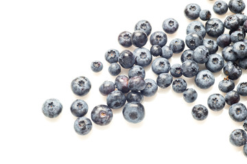 Some blueberries isolated on white.