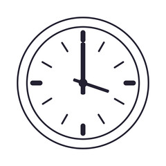 flat design wall clock icon vector illustration