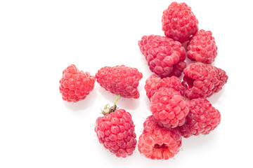 Ripe raspberry isolated on a white background