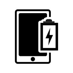 battery smartphone power technology gadget icon. Flat and Isolated design. Vector illustration