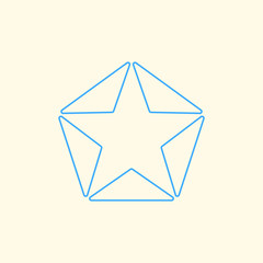 Star of blue lined triangles logo.