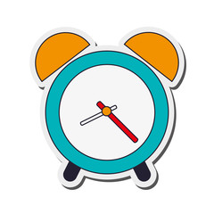flat design analog alarm clock icon vector illustration