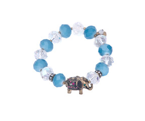 Mixed gemstone bracelet separated on white background
