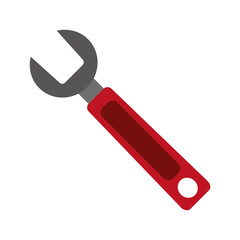 flat design single wrench icon vector illustration