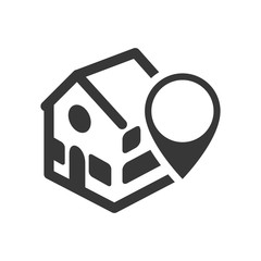 home house gps silhouette real estate icon. Flat and Isolated design. Vector illustration