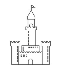 flat design large castle icon vector illustration