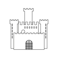 flat design simple large castle icon vector illustration