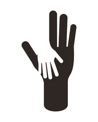 flat design open hands icon vector illustration