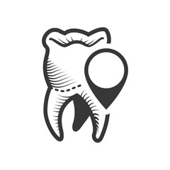 teeth button dental medical care icon. Flat and Isolated design. Vector illustration