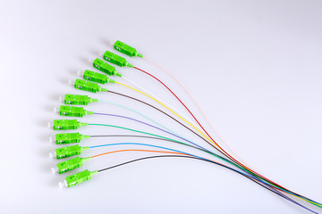 optic fiber cables on a white background
