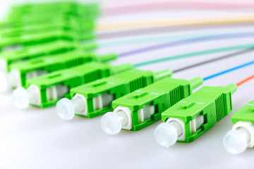 optic fiber cables on a white background