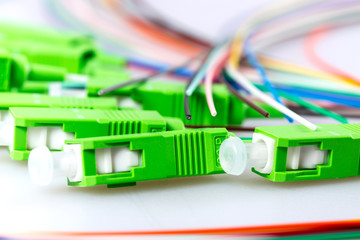 optic fiber cables on a white background