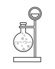 flat design round bottom flask and lab support icon vector illustration
