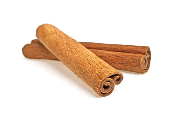 Cinnamon sticks isolated on white background