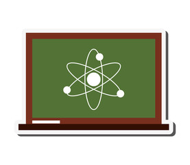 flat design atom structure icon vector illustration