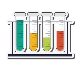 flat design test tubes icon vector illustration