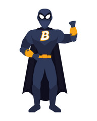 superhero costume avatar superman hero cartoon anime male icon. Flat and Isolated illustration. Vector illustration