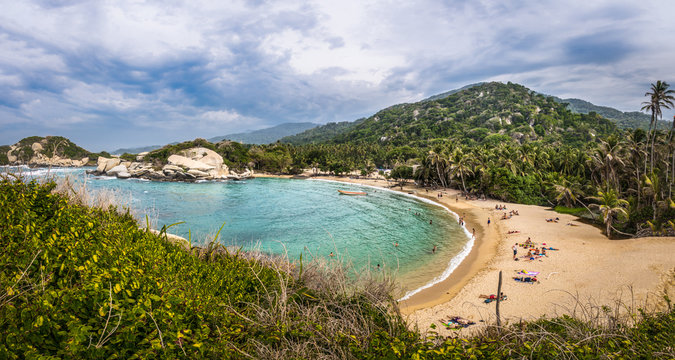 Panoramic view of Beach at Cabo San Juan - Tayrona Natural National Park, Colombia