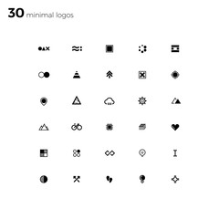 Minimal logos and badges big collection. Line style. Modern and minimalism syled vector logos for multiple use.