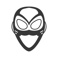 mask costume face superhero superman hero cartoon anime male icon. Flat and Isolated illustration. Vector illustration