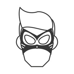 mask costume face superhero superman hero cartoon anime male icon. Flat and Isolated illustration. Vector illustration