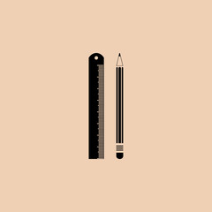 Pencil with ruler icon