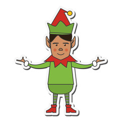 elf cartoon merry chistmas celebration icon. Flat and Isolated illustration. Vector illustration