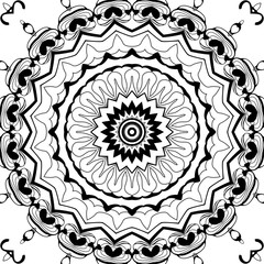 Coloring page book with decorative ornamental elements