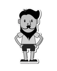 hipster style man mustache male cartoon vintage icon. Flat and Isolated design. Vector illustration